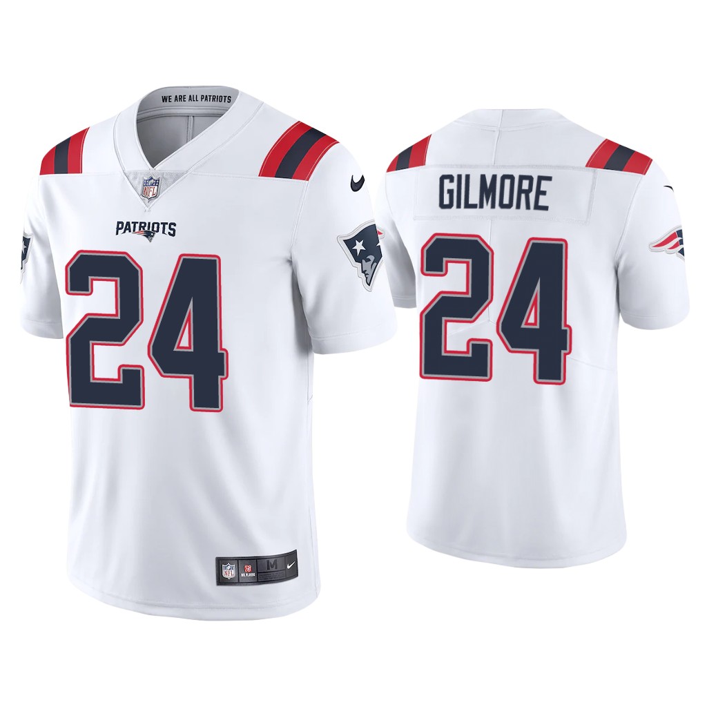 Men's New England Patriots #24 Stephon Gilmore 2020 White Vapor Untouchable Limited Stitched NFL Jersey