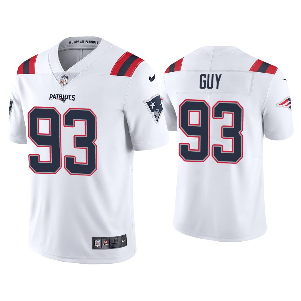 Men's New England Patriots #93 Lawrence Guy 2020 White Vapor Untouchable Limited Stitched NFL Jersey