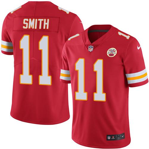 Men’s Kansas City Chiefs #11 Alex Smith Red Team Color Vapor Untouchable Limited Stitched NFL Jersey