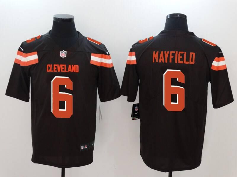 Men's Cleveland Browns #6 Baker Mayfield Brown 2018 NFL Draft Vapor Untouchable Limited Stitched Jersey