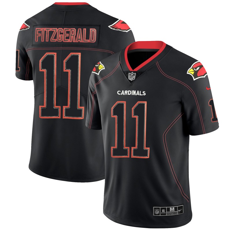 Men's Arizona Cardinals #11 Larry Fitzgerald Black 2018 Lights Out Color Rush NFL Limited Stitched Jersey