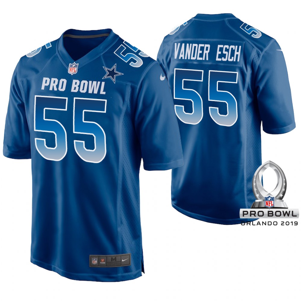 Men's NFC Dallas Cowboys #55 Leighton Vander Esch Royal 2019 Pro Bowl NFL Game Jersey
