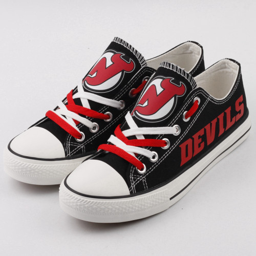 Women's and Youth NHL New Jersey Devils Repeat Print Low Top Sneakers 001