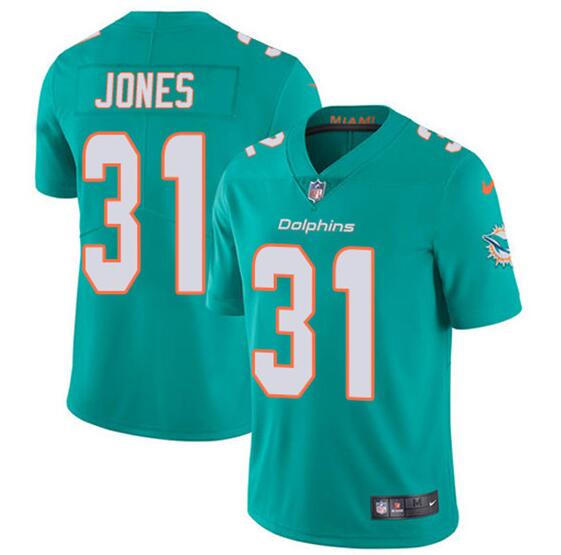 Men's Miami Dolphins #31 Byron Jones Aqua Vapor Untouchable Limited Stitched Jersey