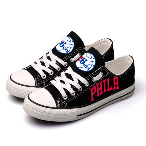 Women's and Youth Philadelphia 76ers Repeat Print Low Top Sneakers 002