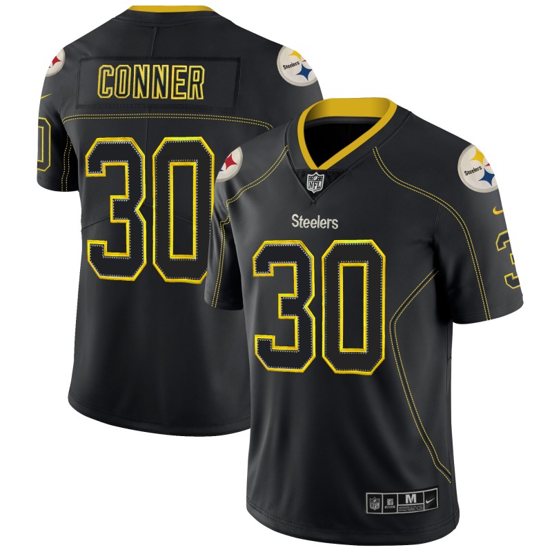 Men's Pittsburgh Steelers #30 James Conner Black 2018 Lights Out Color Rush Limited NFL Jersey