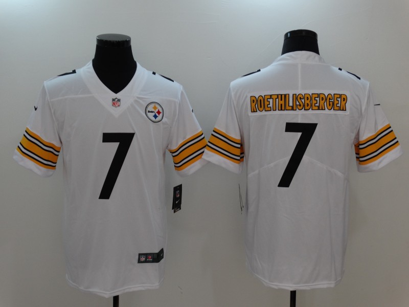 Men's Pisttburgn Steelers #7 Ben Roethlisberger White Vapor Untouchable Player Limited Jersey