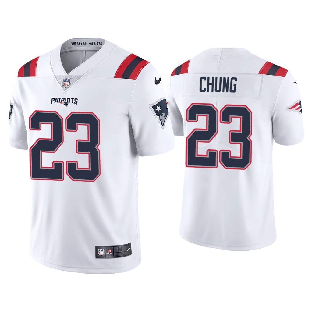 Men's New England Patriots #23 Patrick Chung 2020 White Vapor Untouchable Limited Stitched NFL Jersey