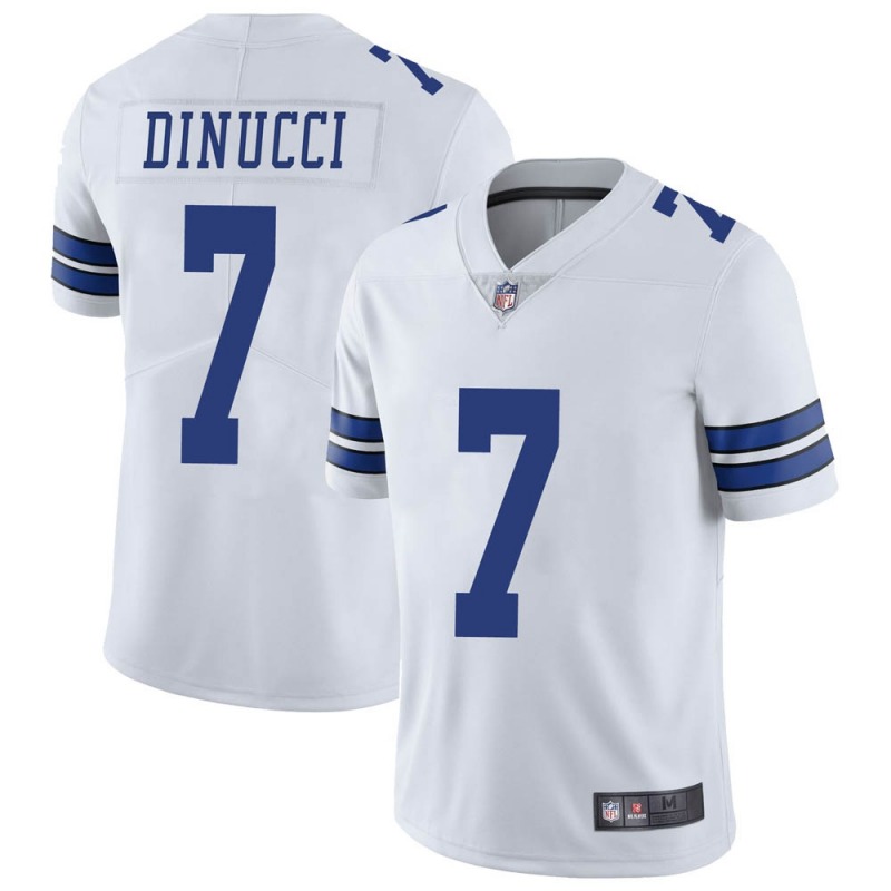 Men's Dallas Cowboys #7 Ben DiNucci White Vapor Limited Stitched Jersey