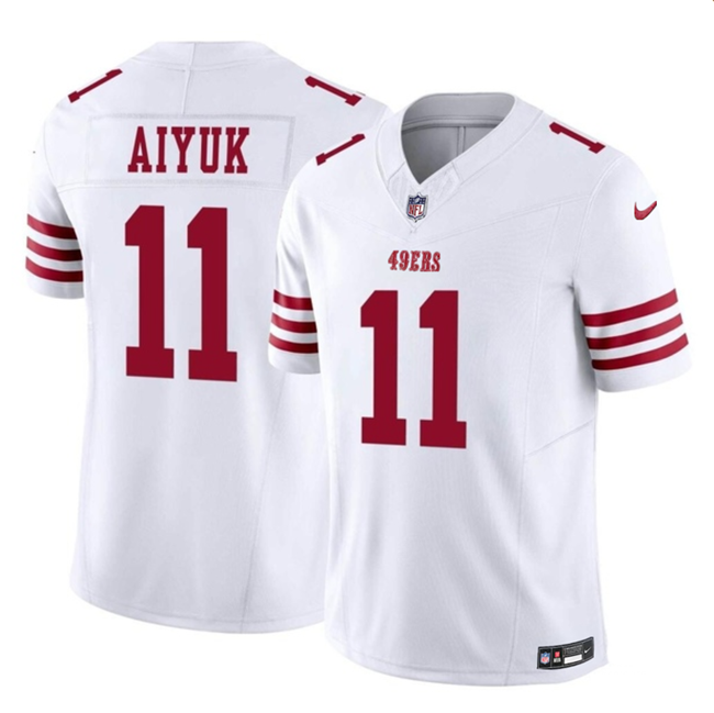 Men's San Francisco 49ers #11 Brandon Aiyuk White 2023 F.U.S.E. Vapor Limited Stitched Football Jersey