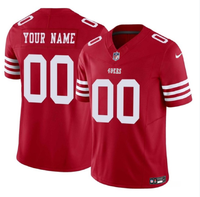 Women's San Francisco 49ers Active Player Custom Scarlet 2023 F.U.S.E. Vapor Untouchable Limited Stitched Football Jersey