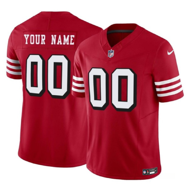 Youth San Francisco 49ers Active Player Custom Scarlet 2023 F.U.S.E. Vapor Untouchable Alternate Limited Stitched Football Jersey
