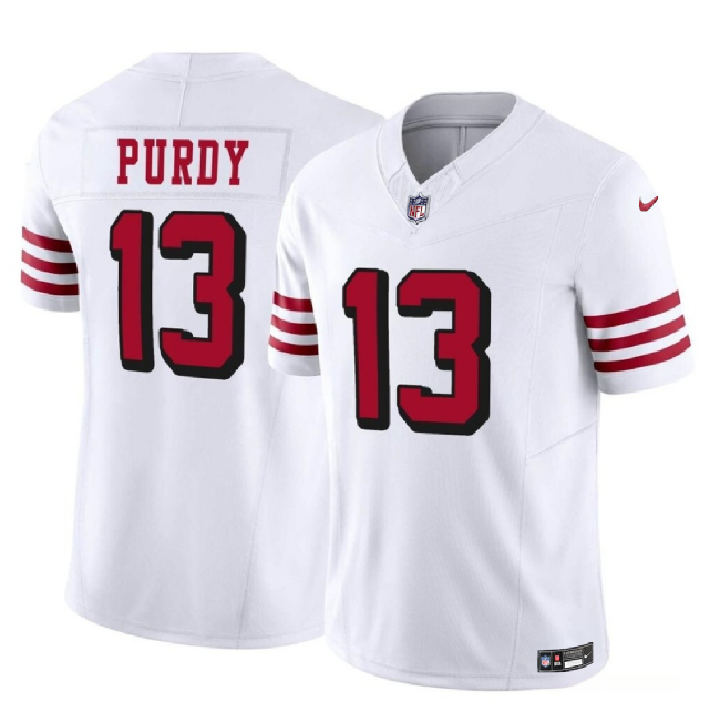 Men's San Francisco 49ers #13 Brock Purdy 2023 F.U.S.E. New White Vapor Untouchable Limited Stitched Football Jersey