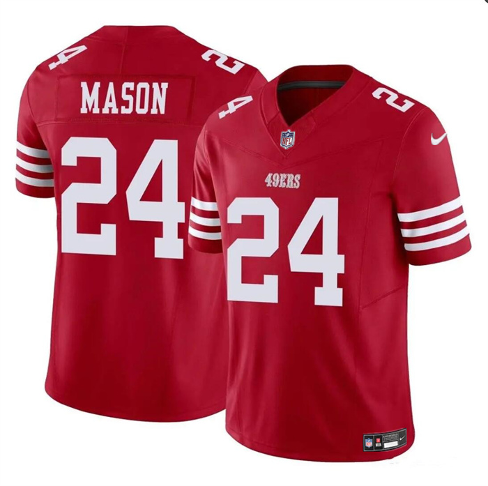 Men's San Francisco 49ers #24 Jordan Mason Red 2023 F.U.S.E. Stitched Football Jersey
