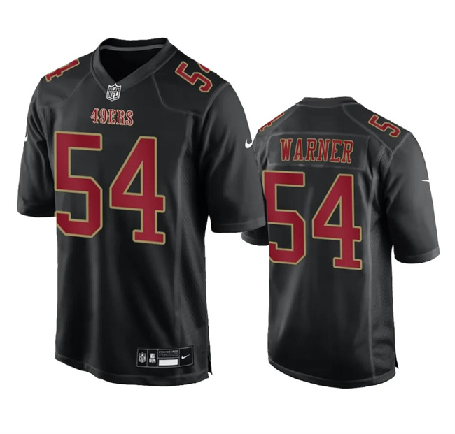 Men's San Francisco 49ers #54 Fred Warner Black Fashion Limited Stitched Football Game Jersey