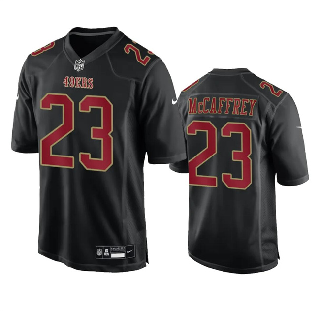 Men's San Francisco 49ers #23 Christian McCaffrey Black Fashion Limited Stitched Football Game Jersey