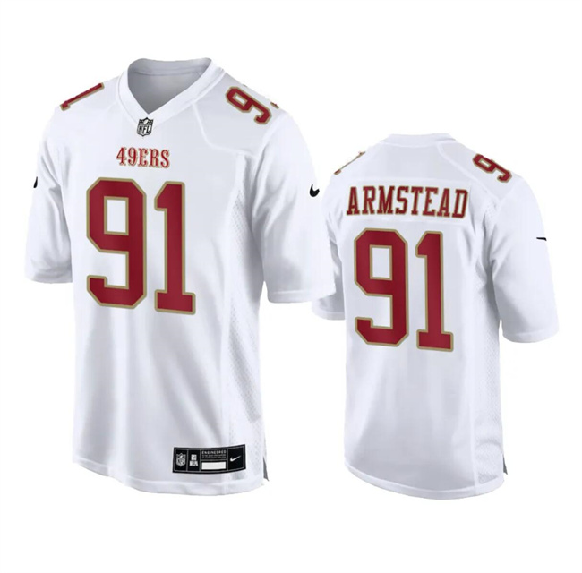 Men's San Francisco 49ers #91 Arik Armstead White Fashion Limited Stitched Game Football Jersey