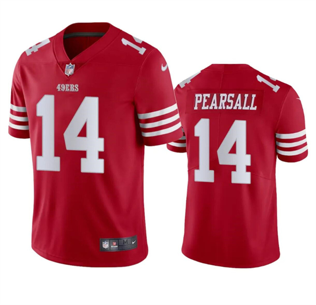 Men's San Francisco 49ers #14 Ricky Pearsall Red 2024 Draft Vapor Untouchable Limited Stitched Football Jersey