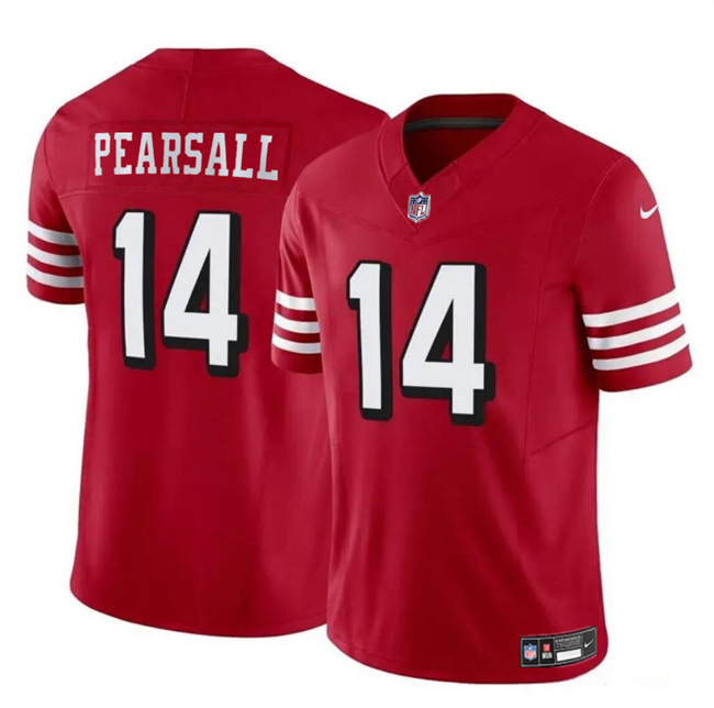 Men's San Francisco 49ers #14 Ricky Pearsall New Red 2024 Draft F.U.S.E. Vapor Untouchable Limited Stitched Football Jersey