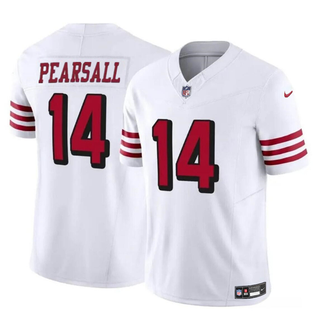 Men's San Francisco 49ers #14 Ricky Pearsall New White 2024 Draft F.U.S.E. Vapor Untouchable Limited Stitched Football Jersey