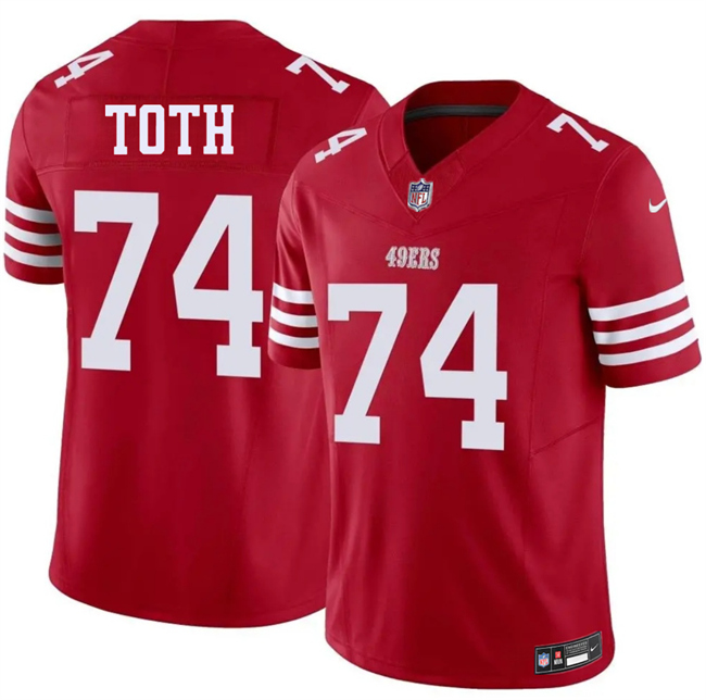 Men's San Francisco 49ers #74 Brett Toth Red 2026 F.U.S.E. Vapor Untouchable Limited Stitched Football Jersey