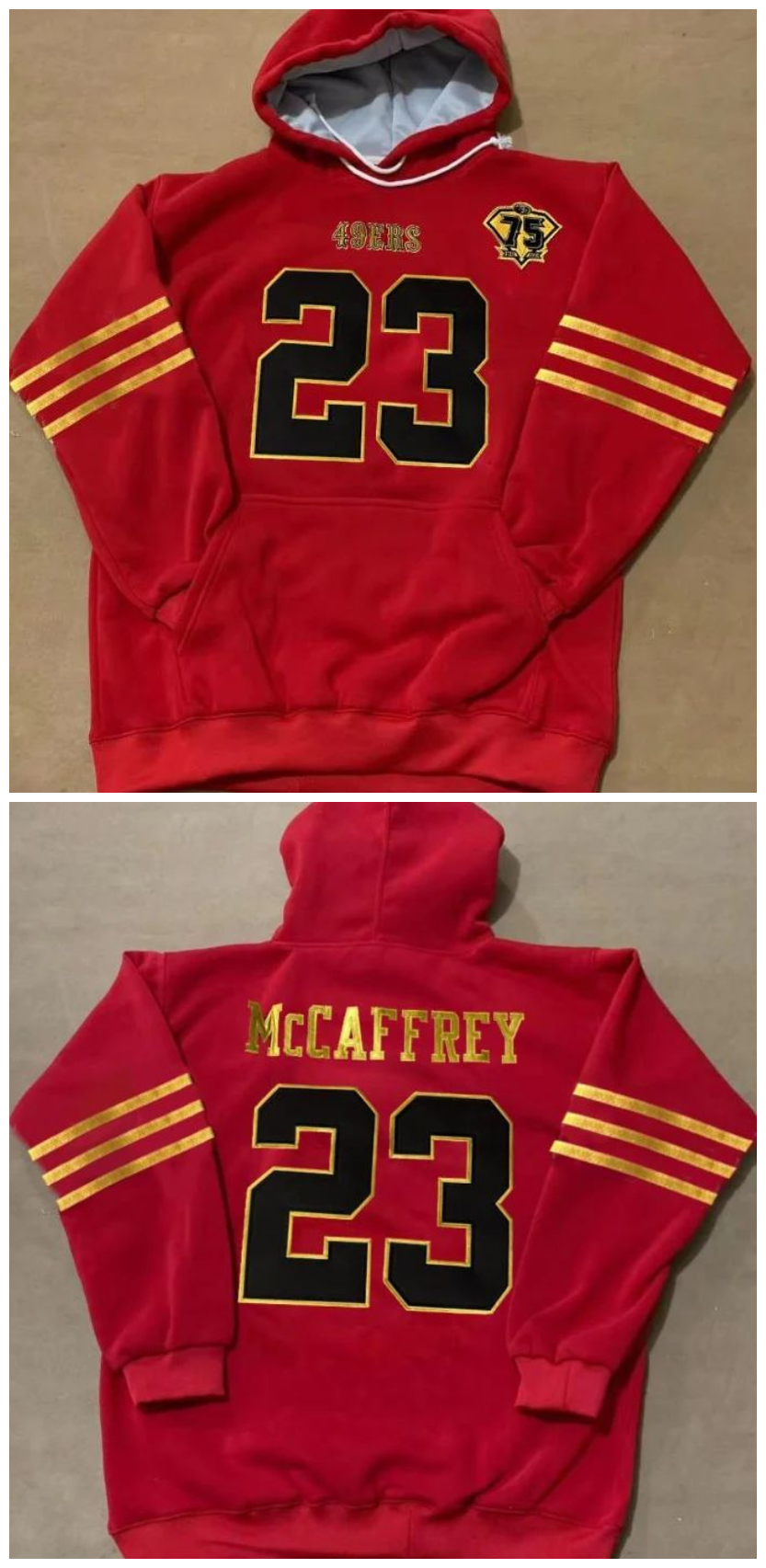Men's San Francisco 49ers Active Player Custom Red 2023 Pullover Hoodie