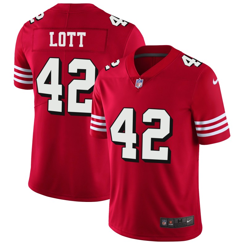 Men's NFL San Francisco 49ers #42 Ronnie Lott Red 2018 Rush Vapor Untouchable Limited Stitched NFL Jersey