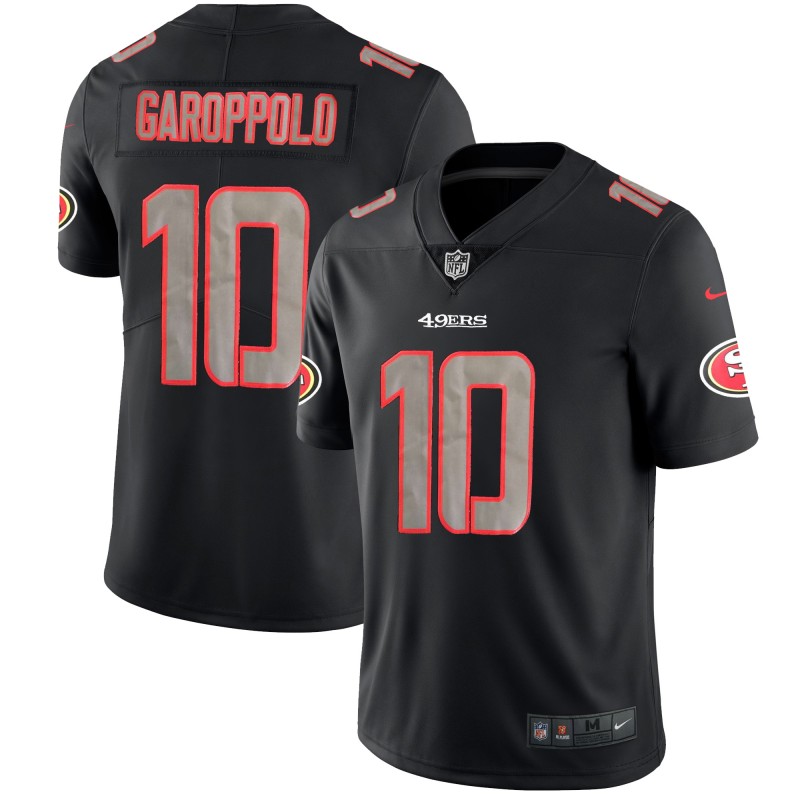Men's San Francisco 49ers #10 Jimmy Garoppolo 2018 Black Impact Limited Stitched NFL Jersey