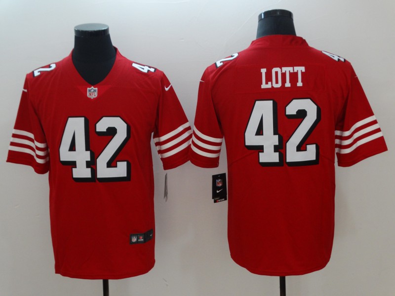 Men's NFL San Francisco 49ers #42 Ronnie Lott Red 2018 Vapor Untouchable Limited Stitched NFL Jersey