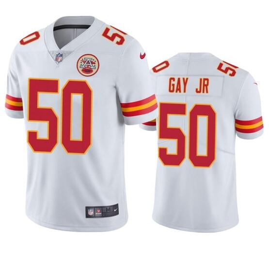 Men's Kansas City Chiefs #50 Willie Gay Jr. White Vapor Untouchable Limited Stitched Jersey