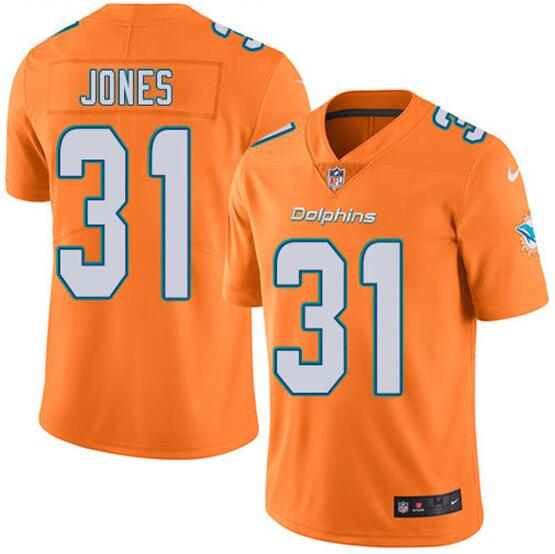 Men's Miami Dolphins #31 Byron Jones Orange Vapor Untouchable Limited Stitched Jersey
