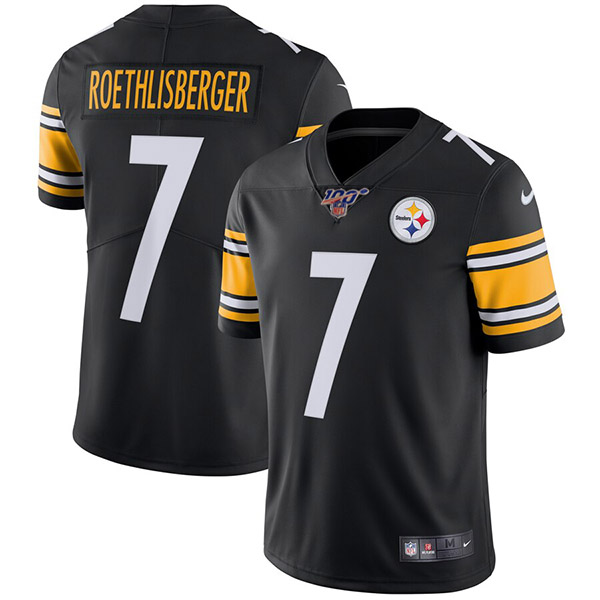 Men's Pittsburgh Steelers #7 Ben Roethlisberger Black 2019 100th Season Vapor Untouchable Limited Stitched NFL Jersey