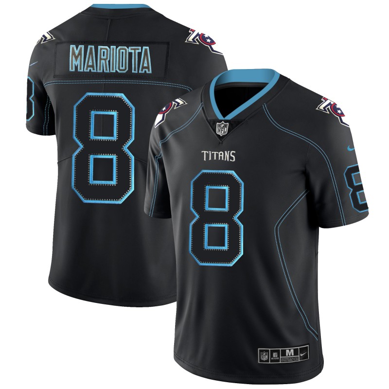Men's Tennessee Titans #8 Marcus Mariota Black 2018 Lights Out Color Rush NFL Limited Jersey