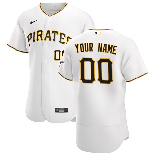 Men's Pittsburgh Pirates White ACTIVE PLAYER Custom Stitched MLB Jersey