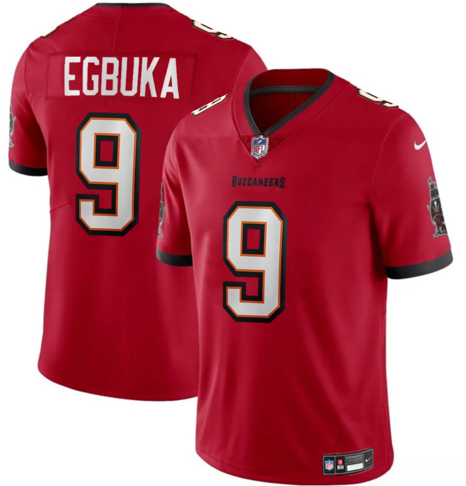 Men's Tampa Bay Buccaneers #9 Emeka Egbuka Red 2025 Draft Vapor Limited Stitched Jersey
