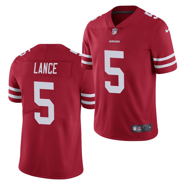 Men's San Francisco 49ers #5 Trey Lance 2021 Vapor Untouchable Stitched NFL Jersey