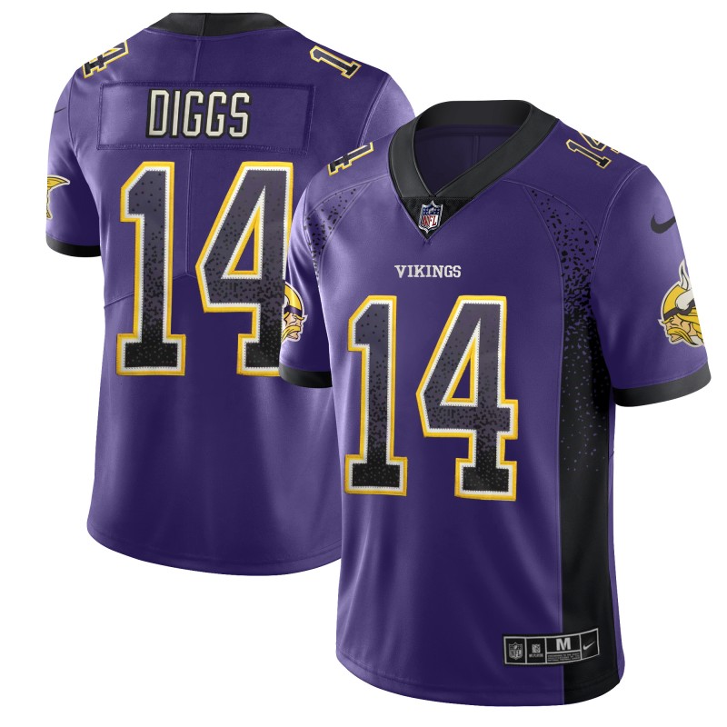 Men's Minnesota Vikings #14 Stefon Diggs Purple 2018 Drift Fashion Color Rush Limited Stitched NFL Jersey