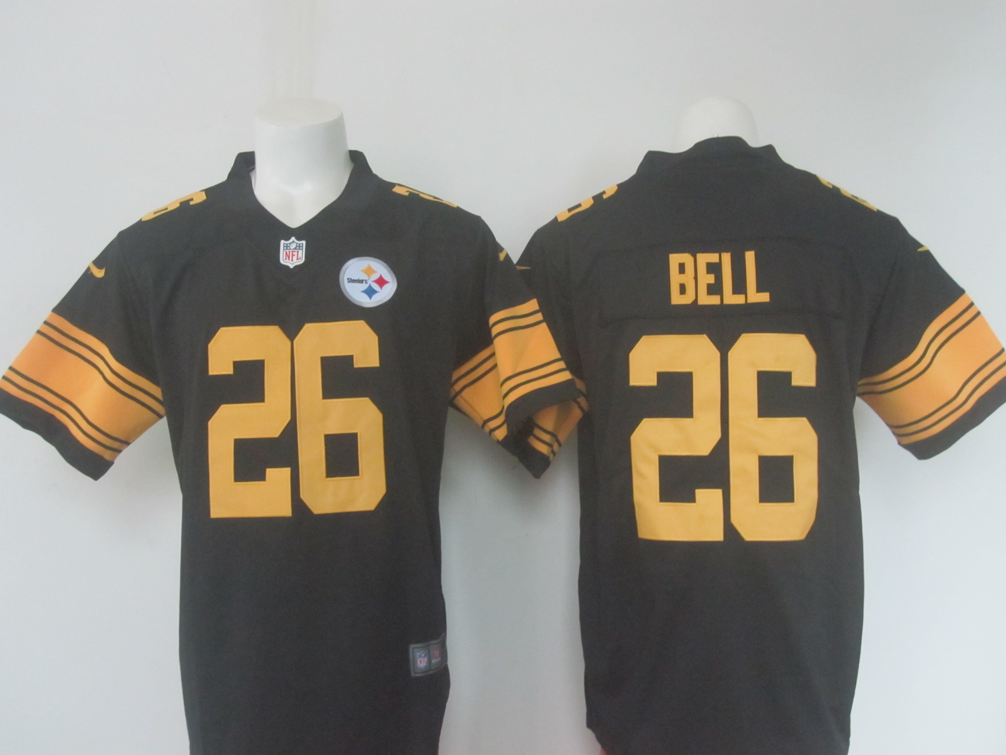 Men's Nike Steelers # 26 Le'Veon Bell Black Limited Rush Stitched NFL Jersey