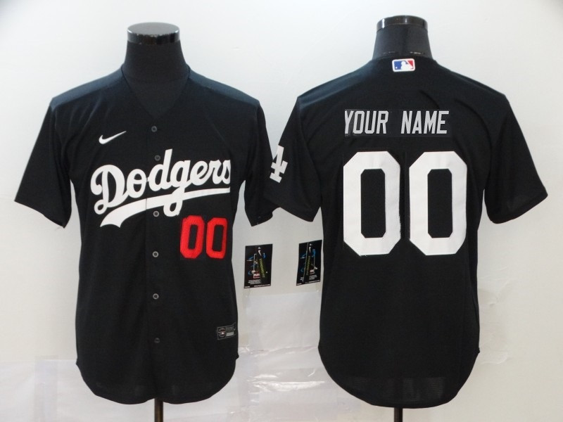 Men's Los Angeles Dodgers ACTIVE PLAYER Black Custom Stitched Jersey