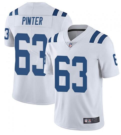 Men's Indianapolis Colts #63 Danny Pinter White Stitched Jersey