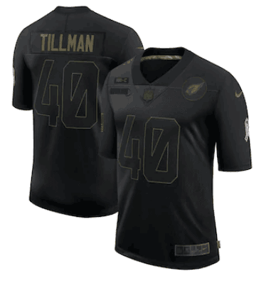 Women's Arizona Cardinals #40 Pat Tillman 2020 Black Salute To Service Limited Stitched Jersey (Run small）