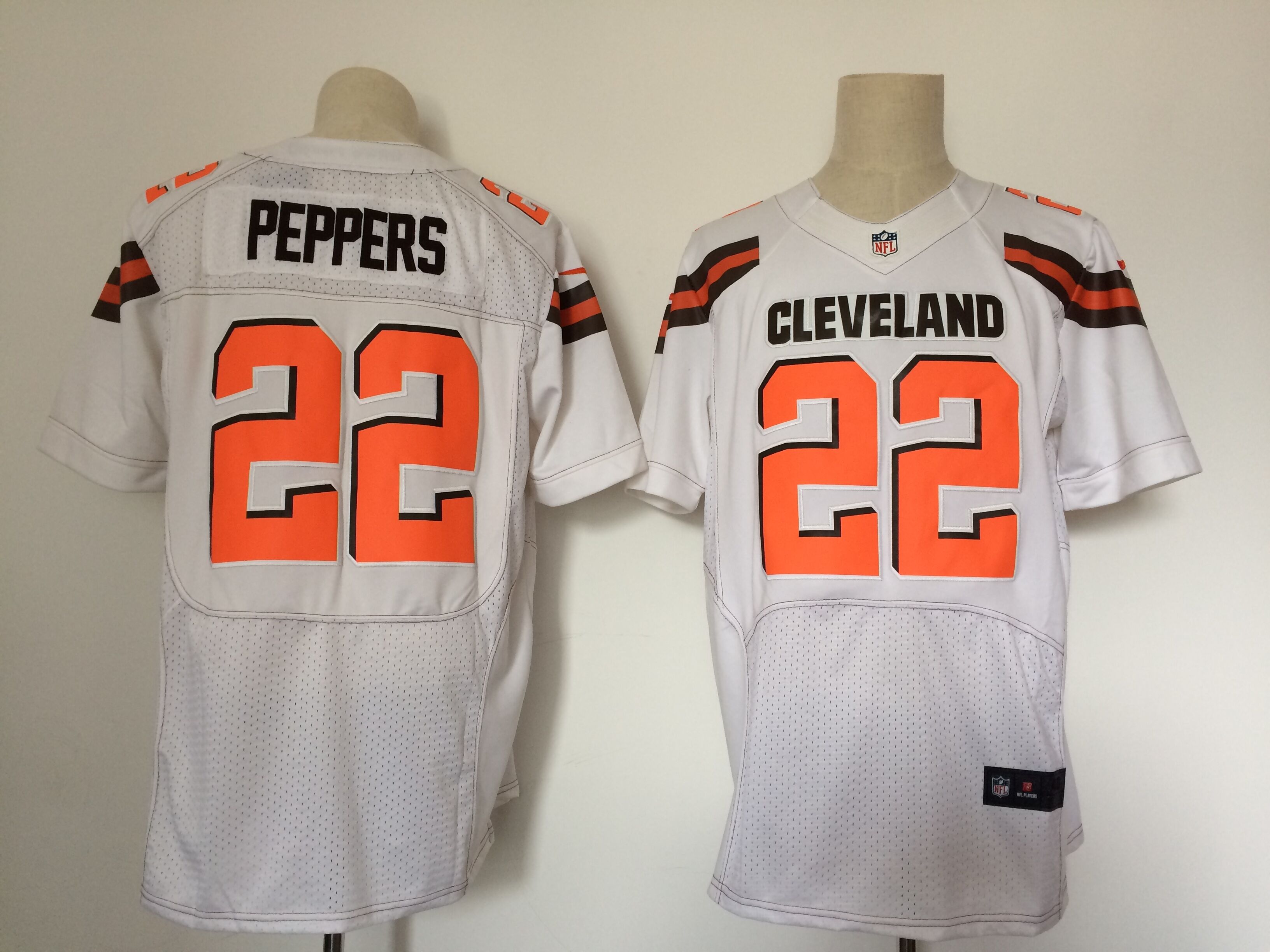Men's Nike Cleveland Browns #22 Jabrill Peppers White Stitched NFL New Elite Jersey