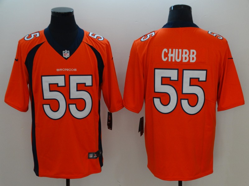 Men's NFL Denver Broncos #55 Bradley Chubb Orange 2018 Draft Vapor Untouchable Limited Stitched Jersey