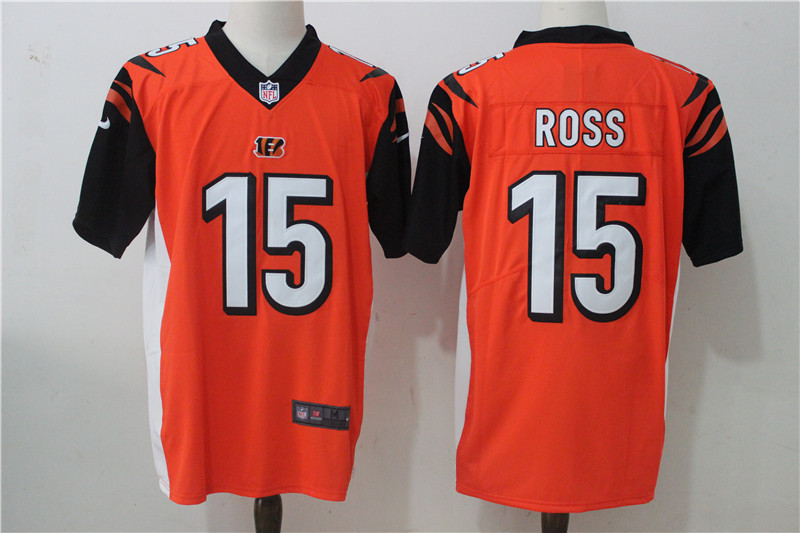 Men's Nike Cincinnati Bengals #15 John Ross Orange Stitched NFL Vapor Untouchable Limited Jersey