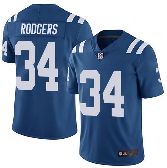 Men's Indianapolis Colts #34 Isaiah Rodgers Blue Stitched Jersey