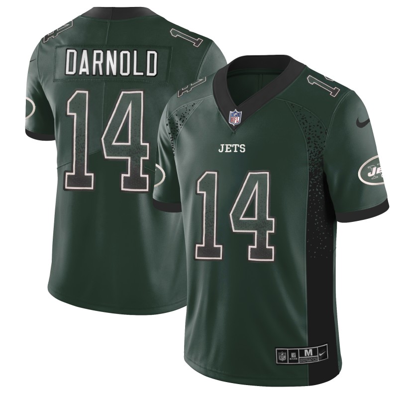 Men's New York Jets #14 Sam Darnold Green 2018 Drift Fashion Color Rush Limited Stitched NFL Jersey