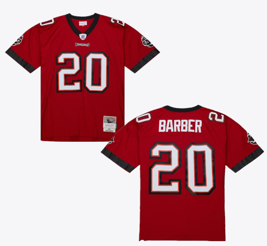 Men's Tampa Bay Buccaneers #20 Ronde Barber Red 2002/23 Throwback Stitched Football Jersey