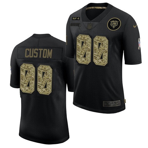 Women's Chicago Bears ACTIVE PLAYER Custom 2020 Black Camo Salute To Service Limited Stitched Jersey
