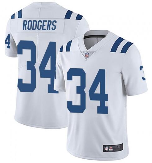 Men's Indianapolis Colts #34 Isaiah Rodgers White Stitched Jersey