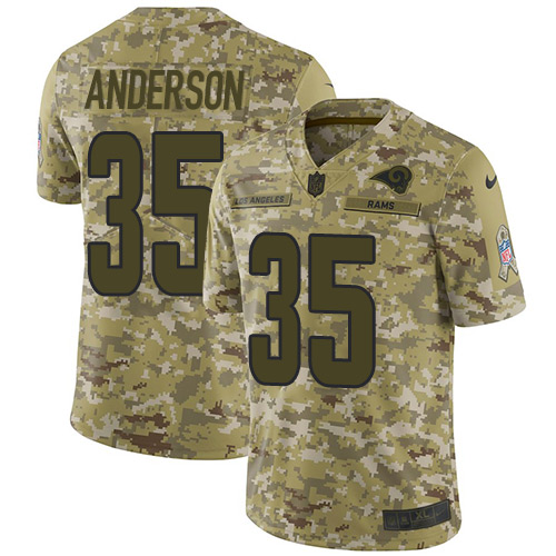 Men's Los Angeles Rams #35 C.J. Anderson 2018 Camo Salute to Service Limited Stitched NFL Jersey